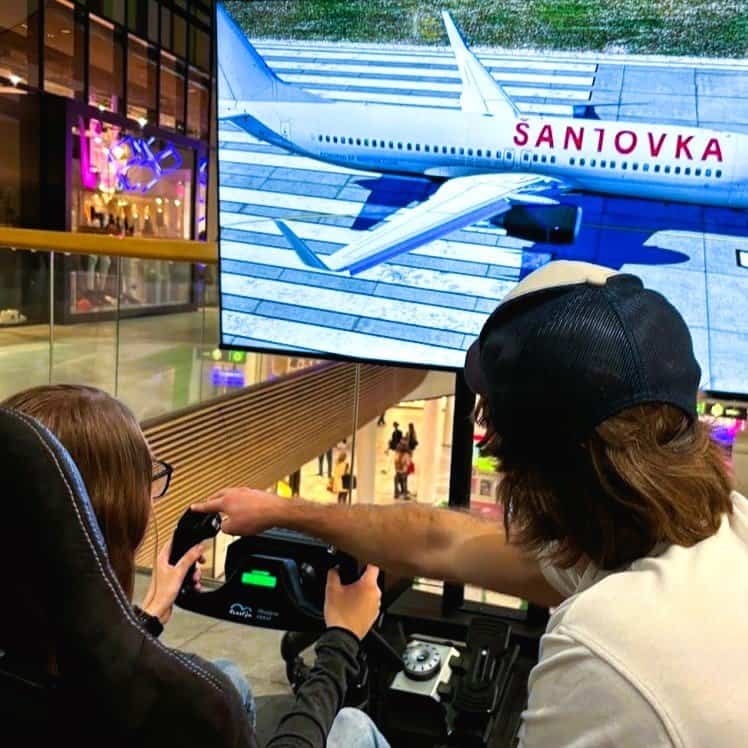 Boeing simulator hire in Paris Berlin London with company logo. Rent airplane simulators for company event celebration in European Union