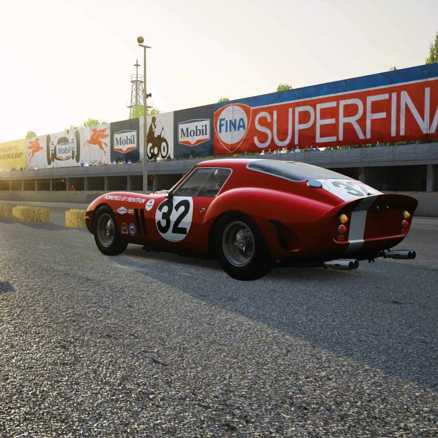 Rent Classic Cars simulator experience Monza Ferrari 250 GTO Italy with delivery. Hire historical car simulator experience with support company branding