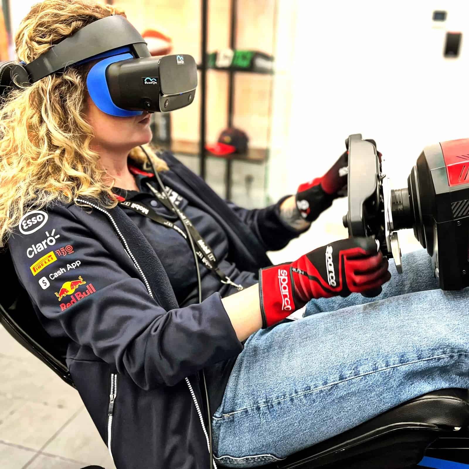RoarFun Clients Exxon Mobil Red Bull Formula 1 immersive simulator with motion and virtual reality