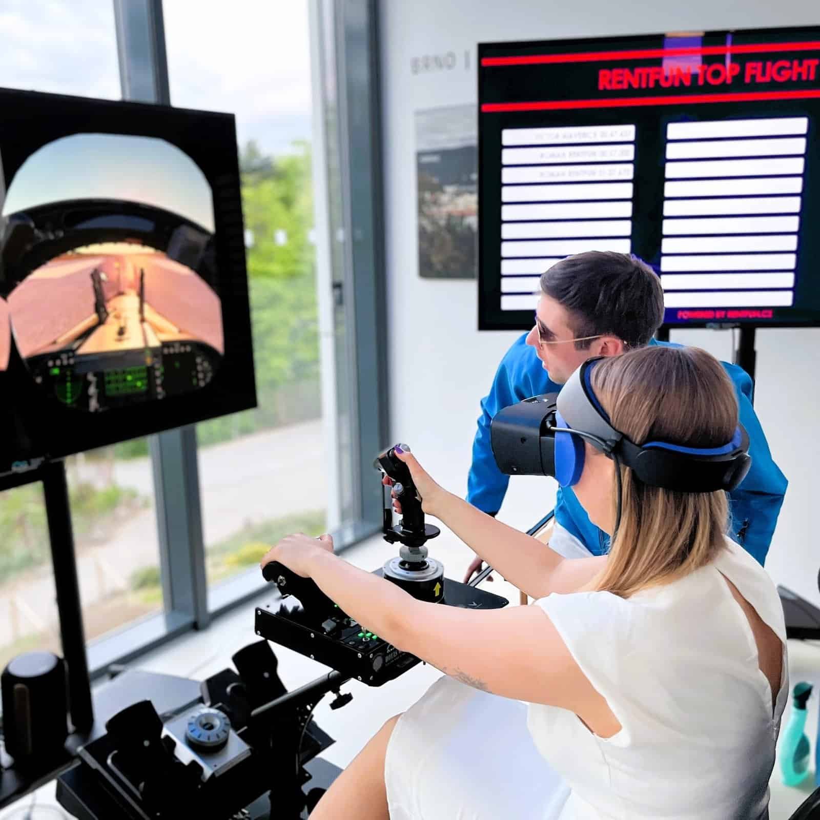 RoarFun Clients ABB immersive jet fighter motion simulator at the star observatory