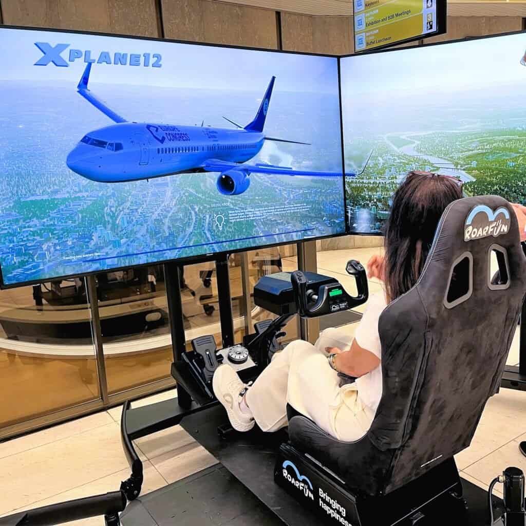 Amazing view of Prague on a flight simulator.