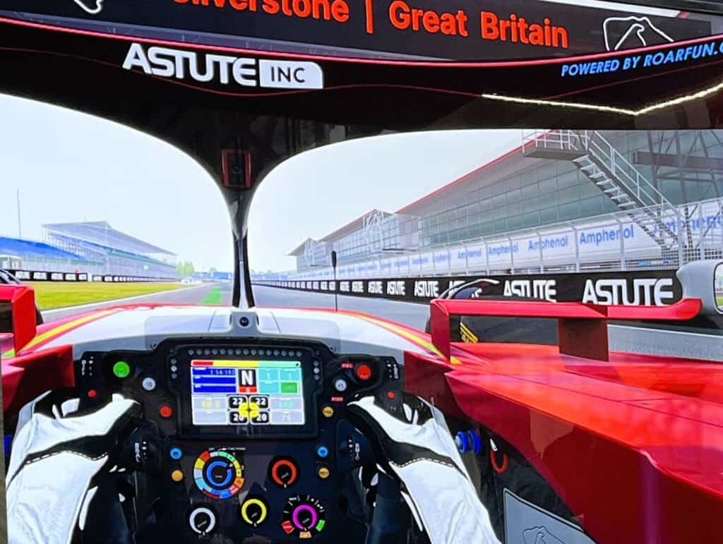 Astute virtual branding on racing simulator with RoarFun.