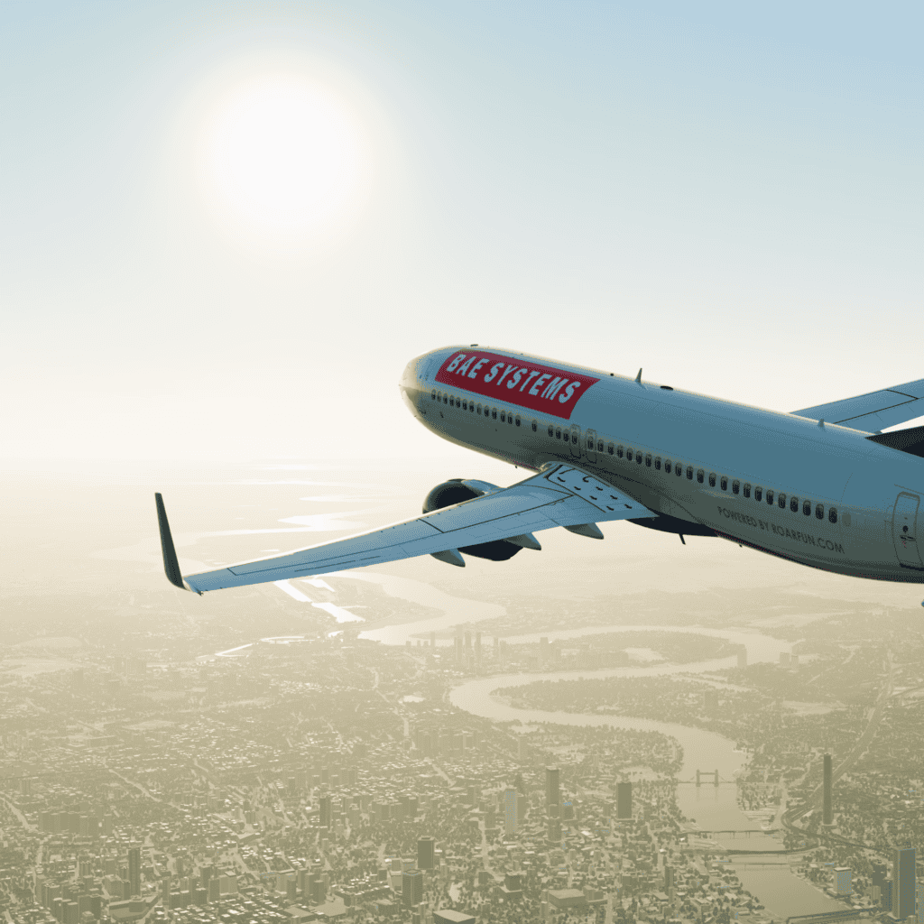 RoarFun X BAE brand activation for BAE conference event virtual brand on the airplane.