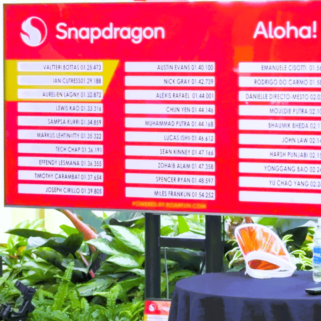 RoarFun X Snapdragon experiential immersive brand activation for Qualcomm event in Hawaii.