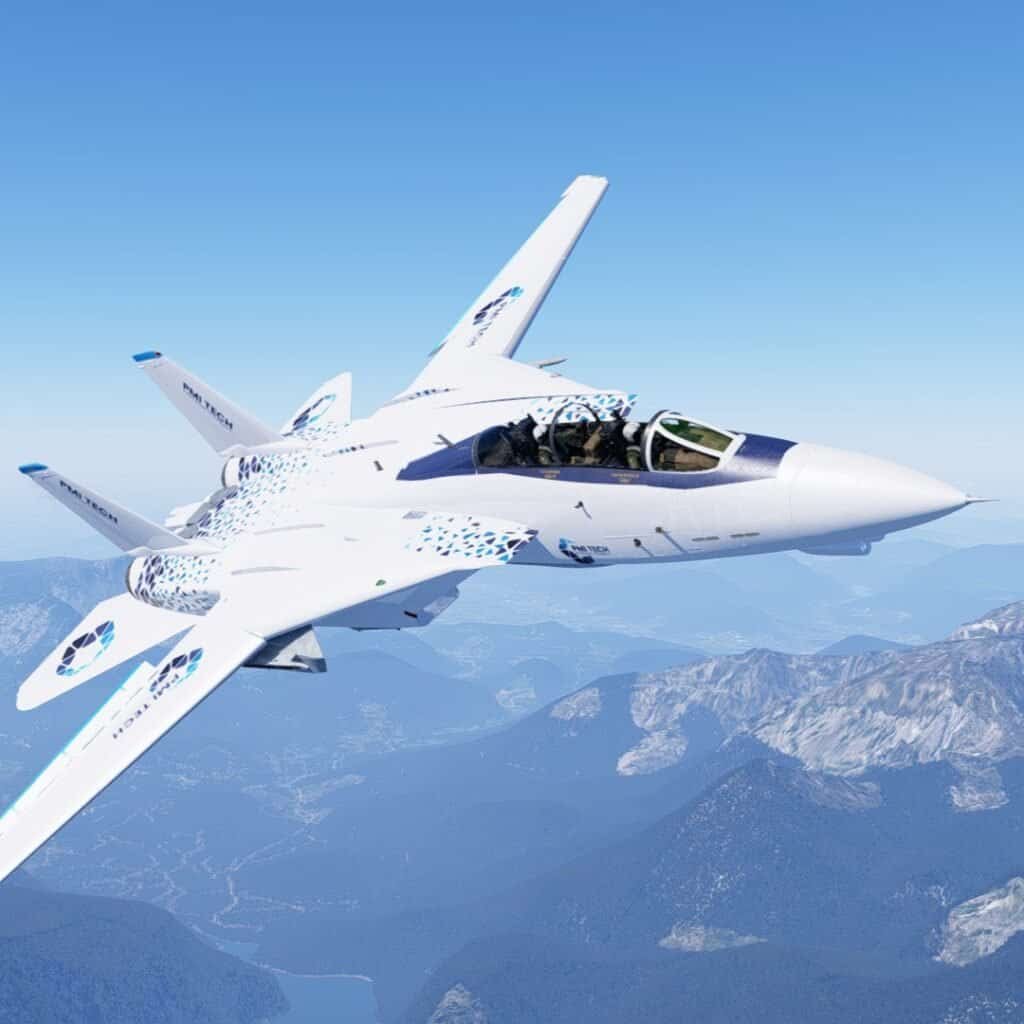 'Virtual Branding jet fighter for a private event.