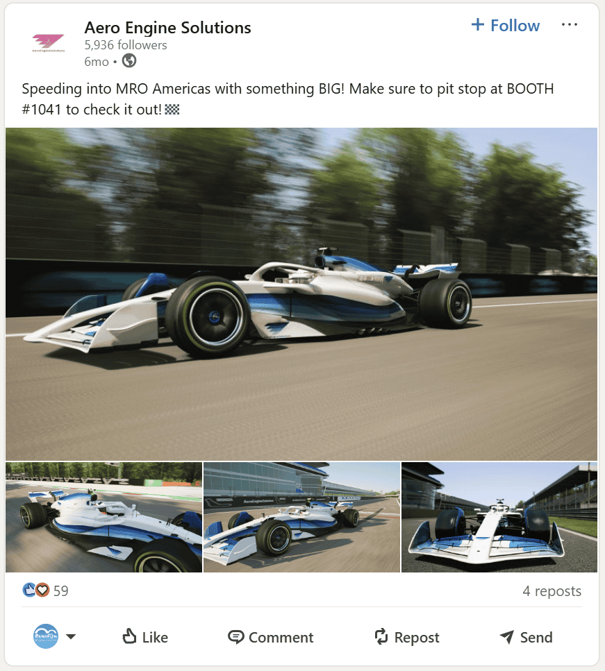 Client is using RoarFun Loading screens to advertise their stand on social media.